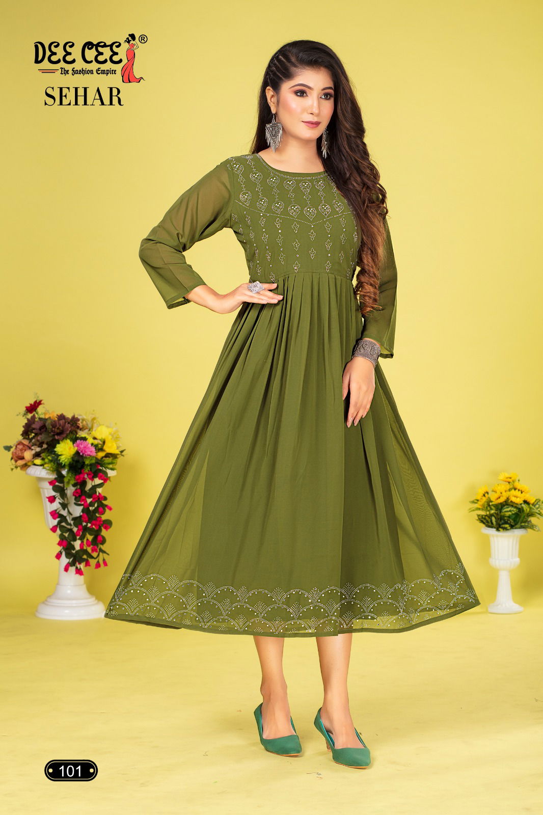 Sehar By Dee Cee Flared Georgette Kurtis Wholesale Clothing Suppliers In India